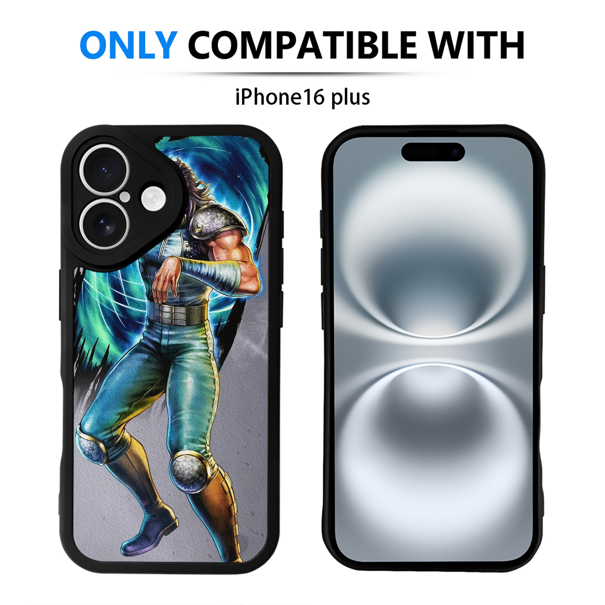 （画像用） 北斗の拳 Fist of the North Star 【iPhone 16シリーズ対応】シリコンスマホケース（レザー調） 材質：シリコン